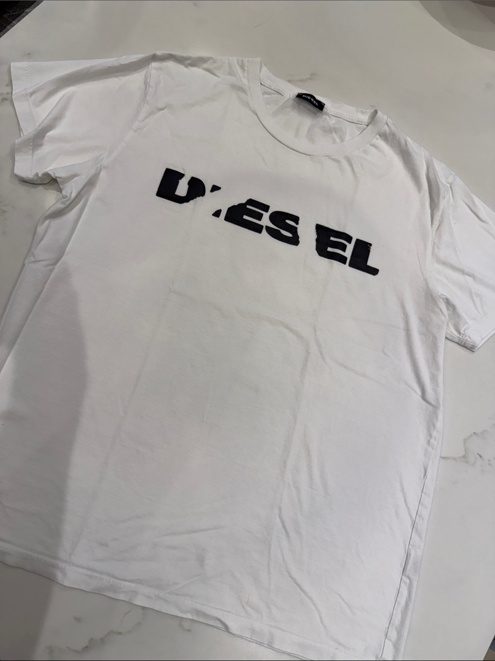 Diesel White T-Shirt with Black Logo